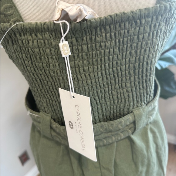 Caroline Constas Olive Green Smocked Romper - Picture 7 of 8